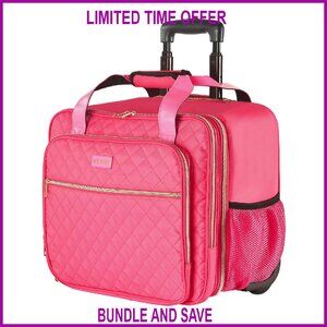 Rolling Laptop Briefcase Tote Bag Wheeled Computer Case Travel Office Work
